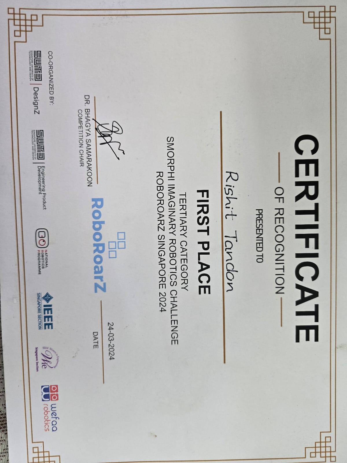 Certificate 91