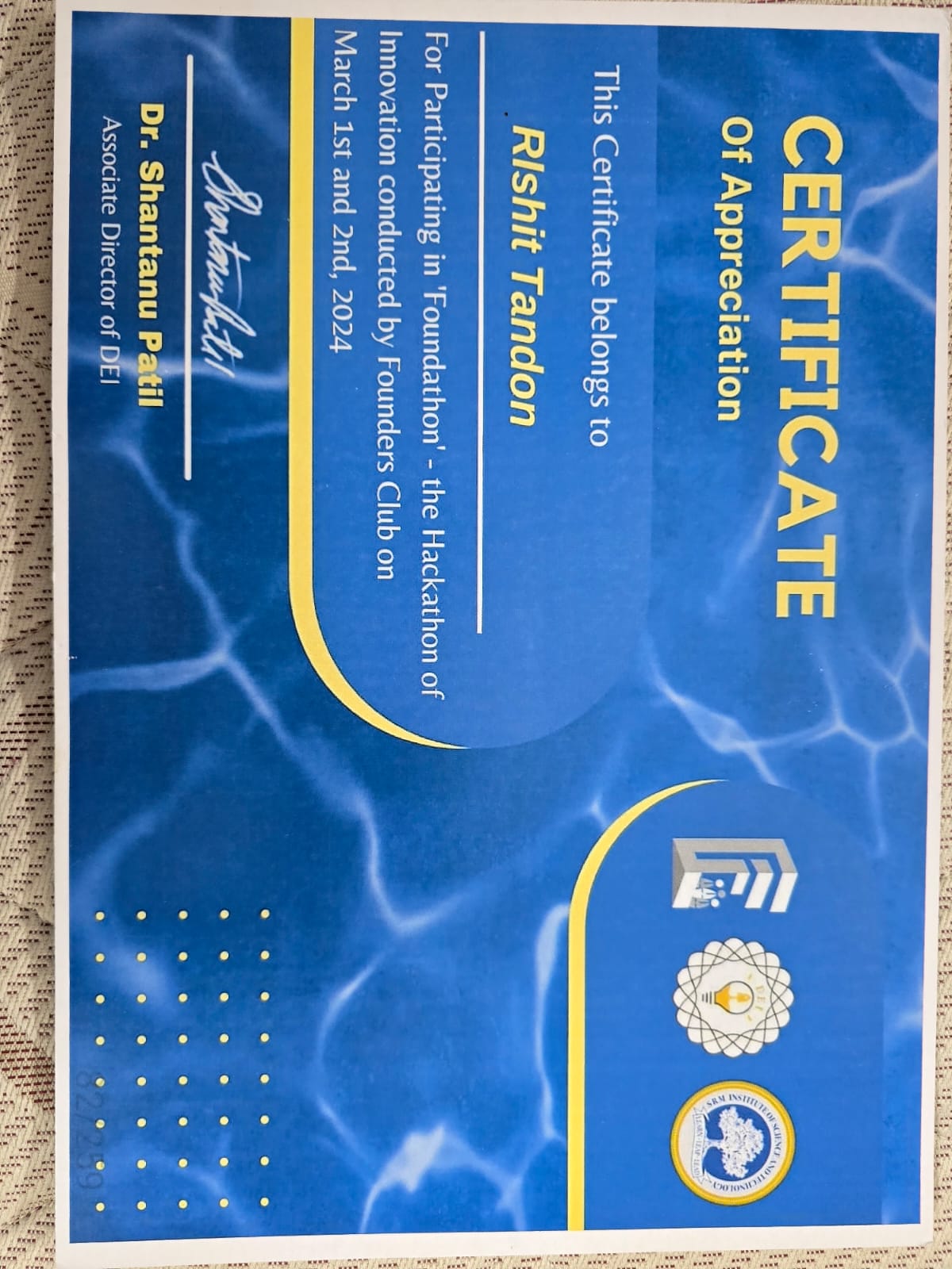 Certificate 99